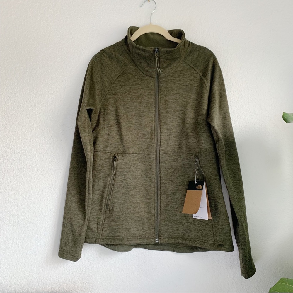 The Northface Green Zip-up fleece Fitted M